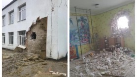 FOTO // Separatiștii proruși din Lugansk au tras un obuz într-o grădiniță plină de copii